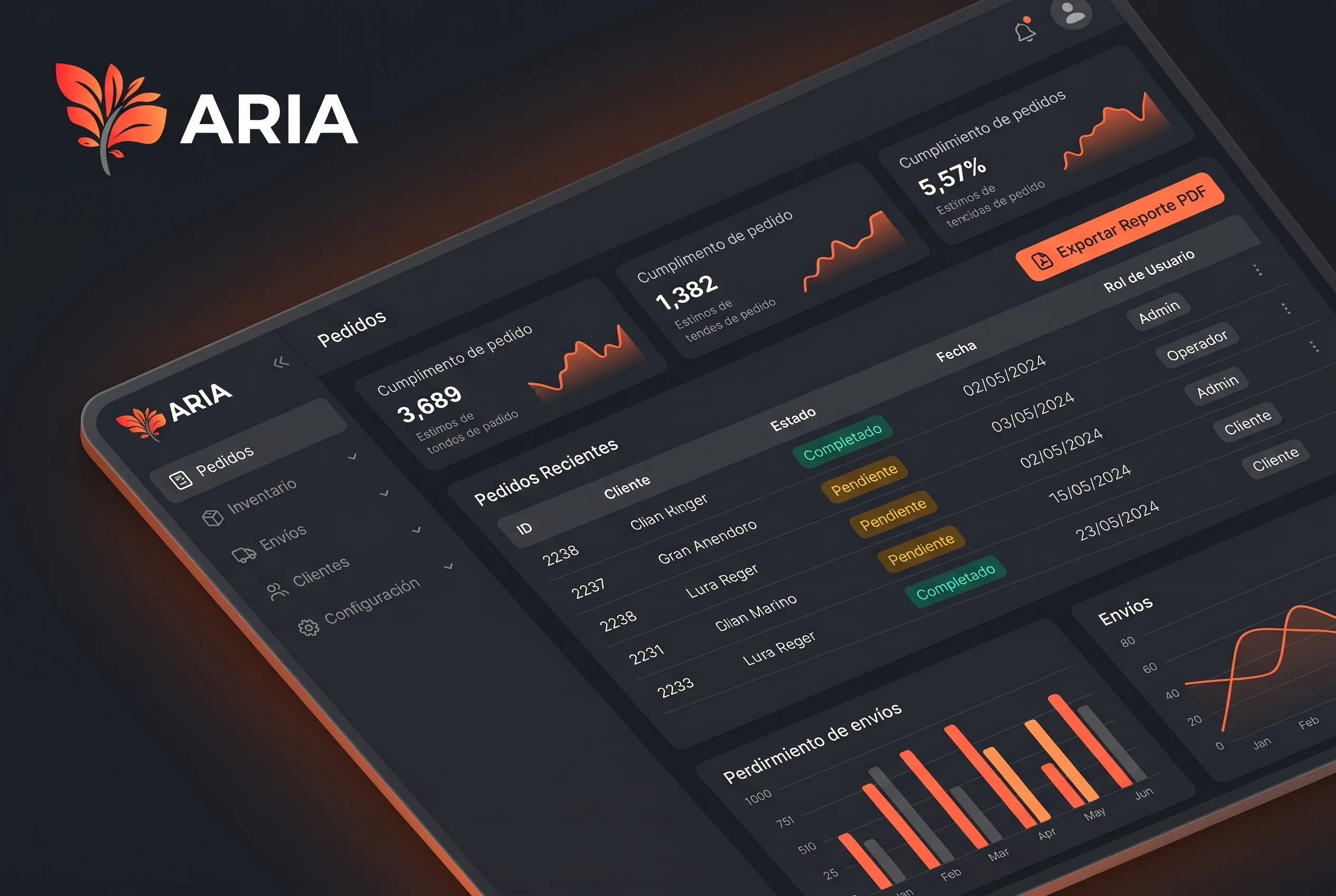 Mockup de Portal Operativo B2B